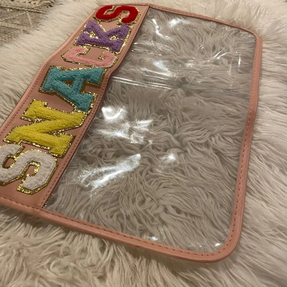 SNACKS Varsity Letter Clear Travel Bag - 16